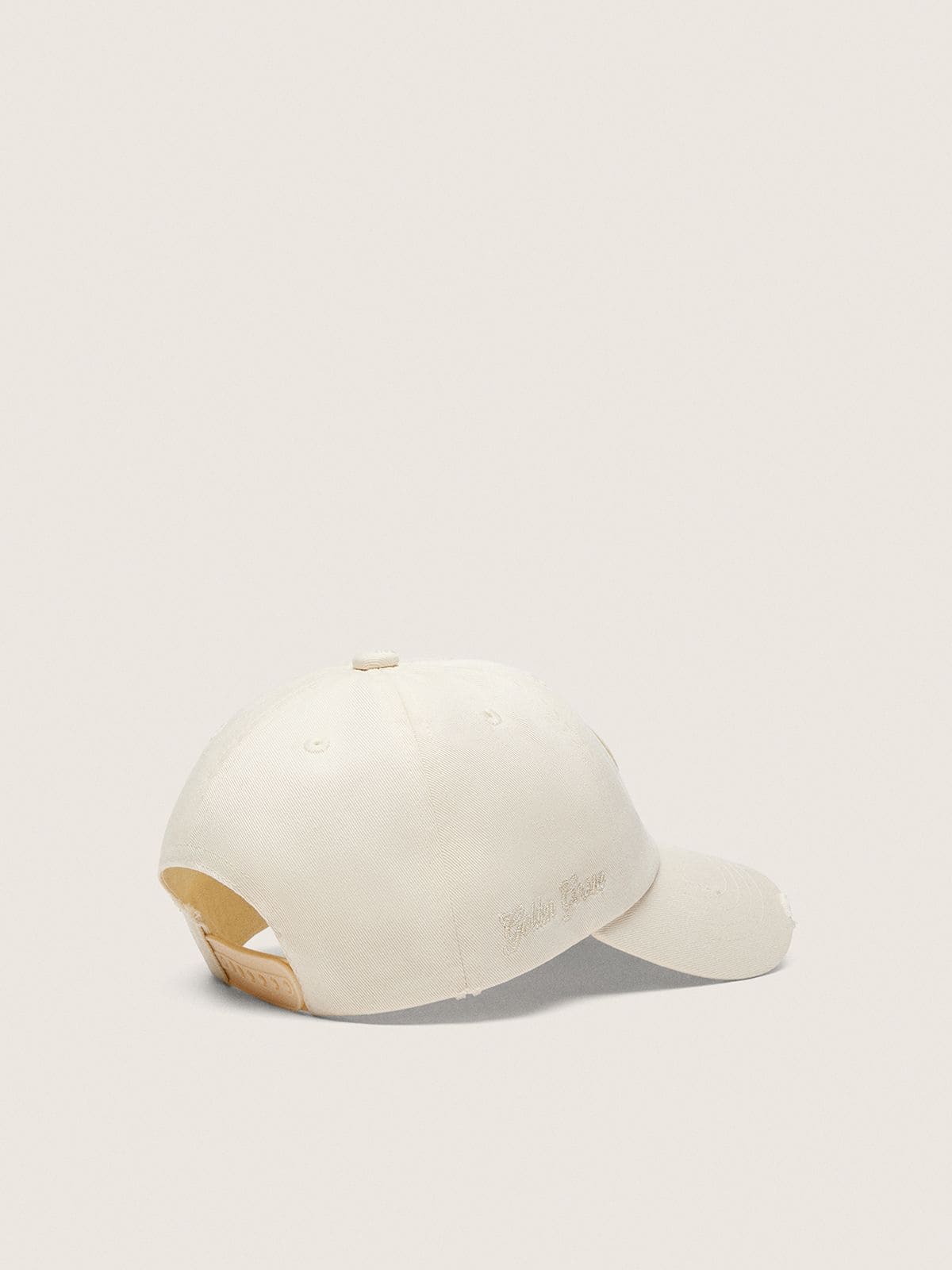 Golden Goose Journey baseball cap in white cotton twill with patch and Golden Goose embroidery