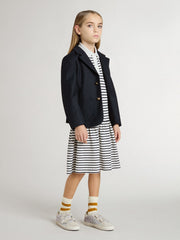 Golden Goose Girls' midi dress in striped cotton blend with embroidery