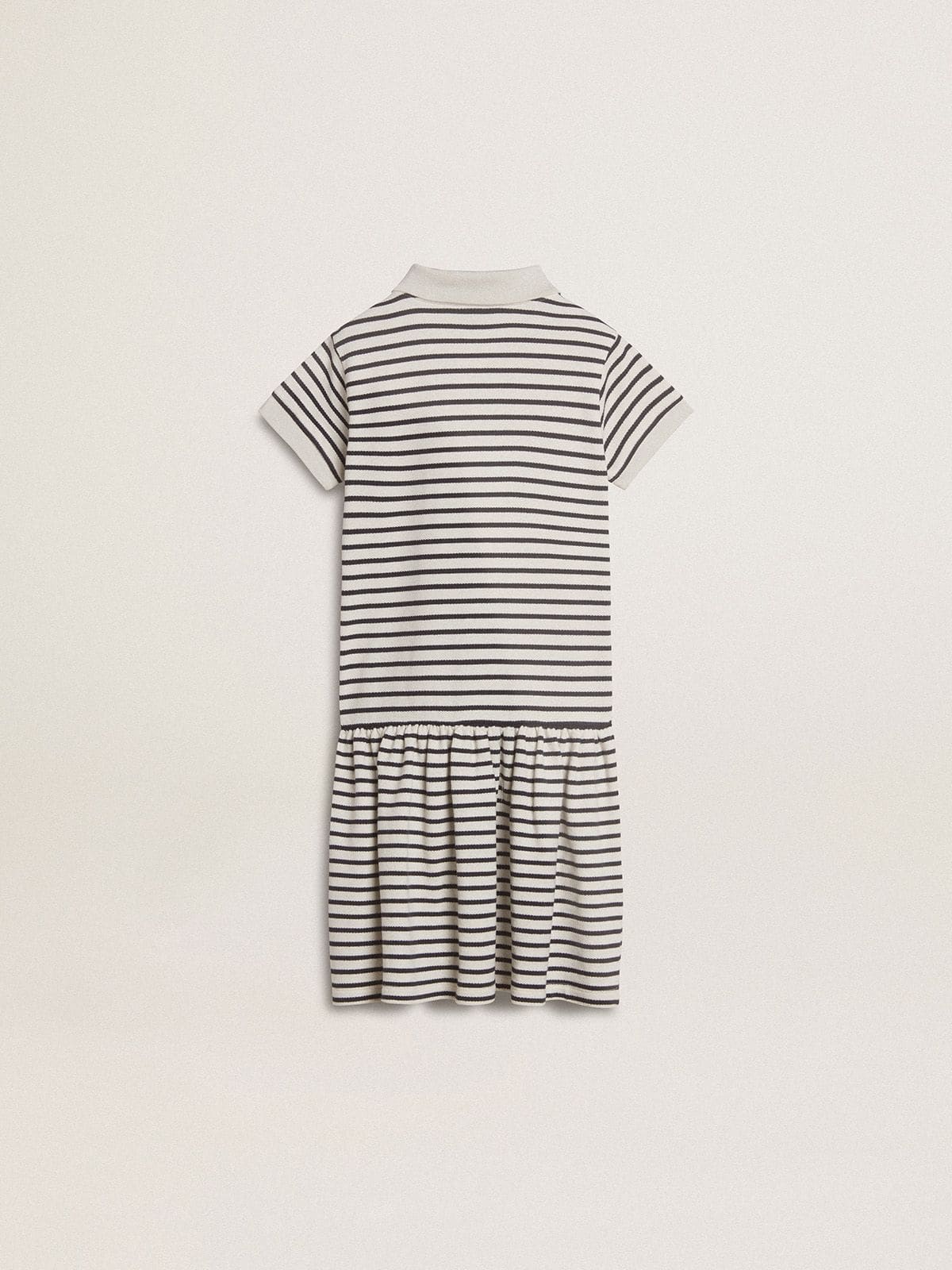 Golden Goose Girls' midi dress in striped cotton blend with embroidery