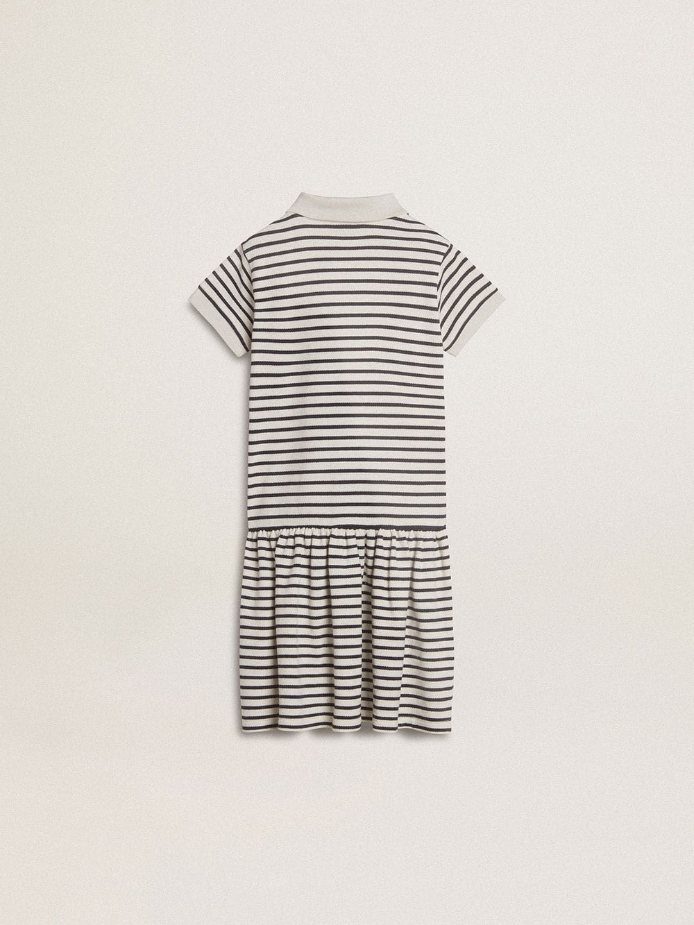 Golden Goose Girls' midi dress in striped cotton blend with embroidery