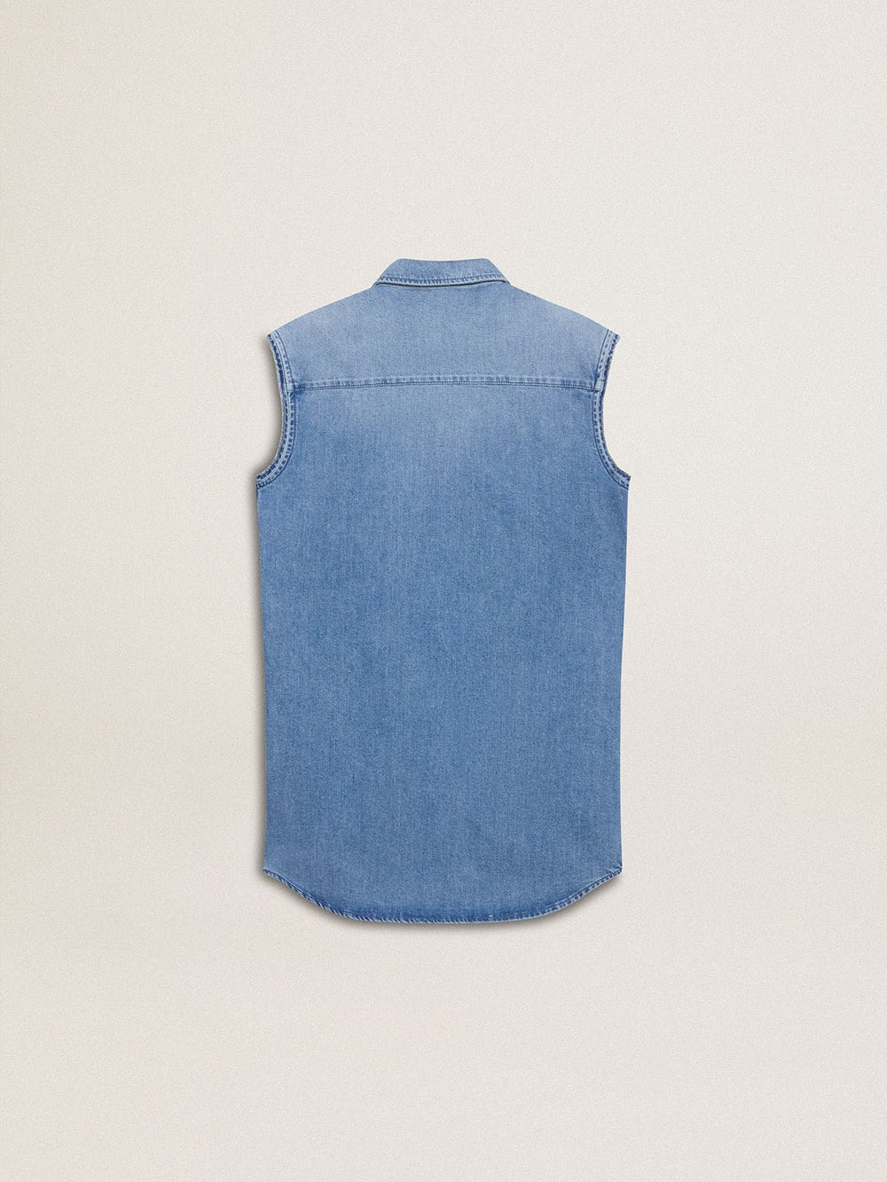 Golden Goose Girls' denim dress with front knot and embroidery