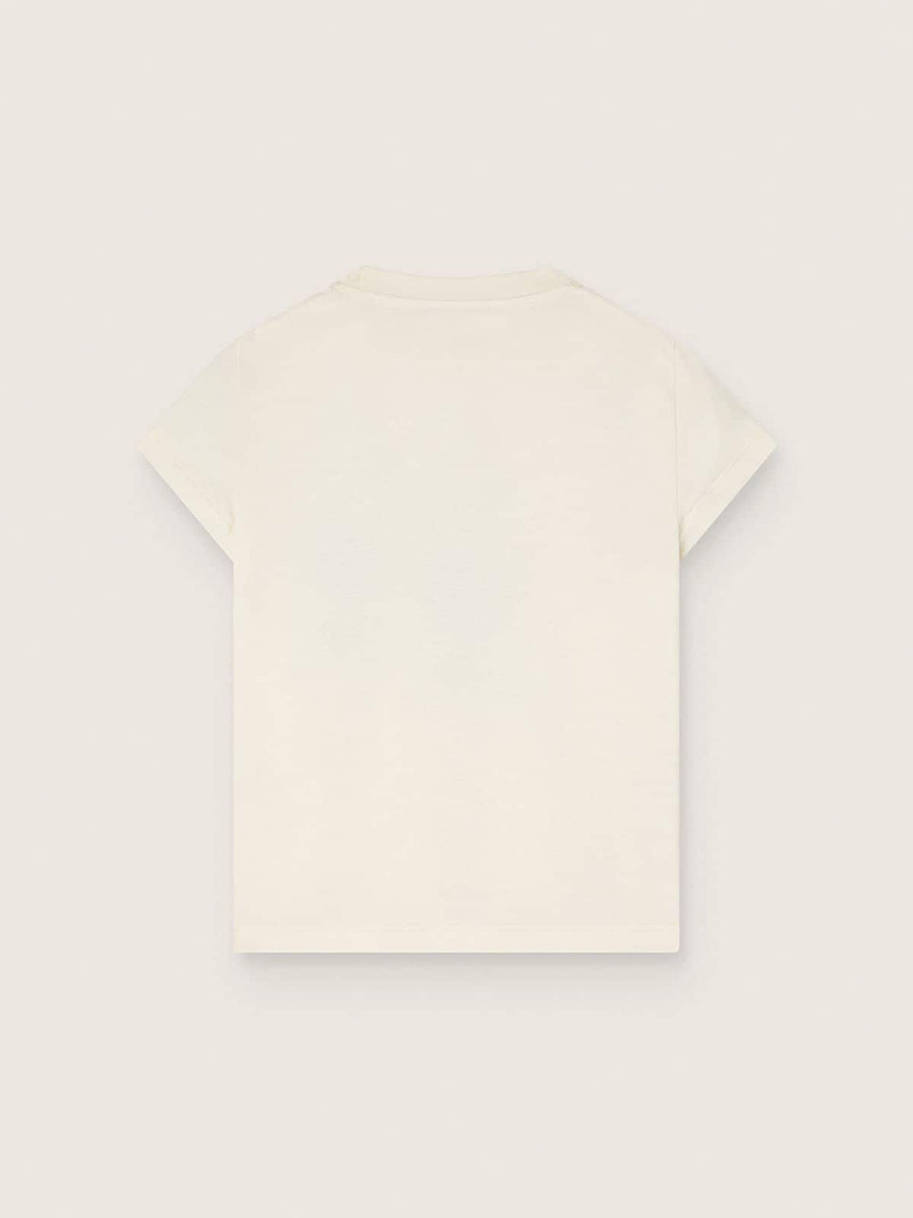 Golden Goose Journey T-shirt for girls in white cotton jersey with digital mascot print and crystal appliqués