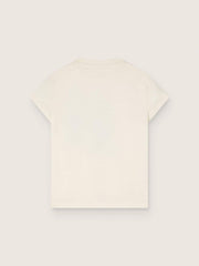Golden Goose Journey T-shirt for girls in white cotton jersey with digital mascot print and crystal appliqués