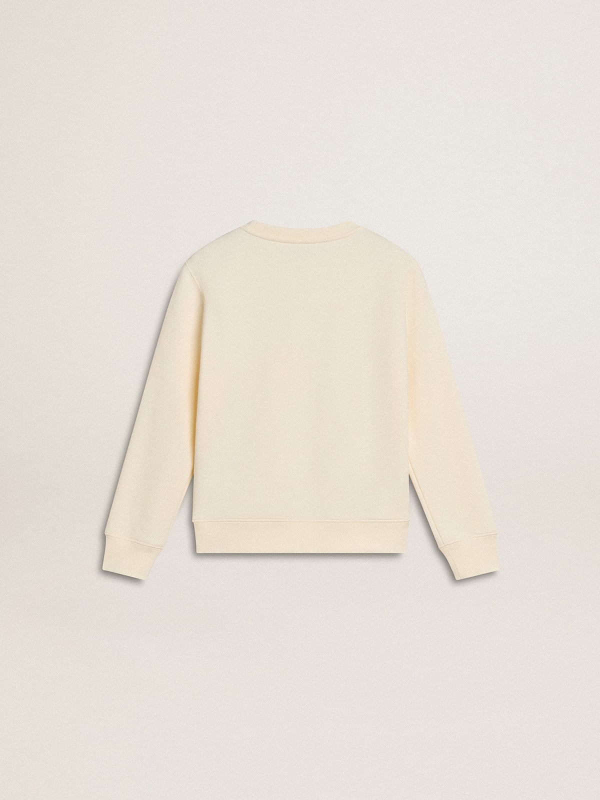 Golden Goose Sweatshirt in aged white with multicolor Golden lettering on the front