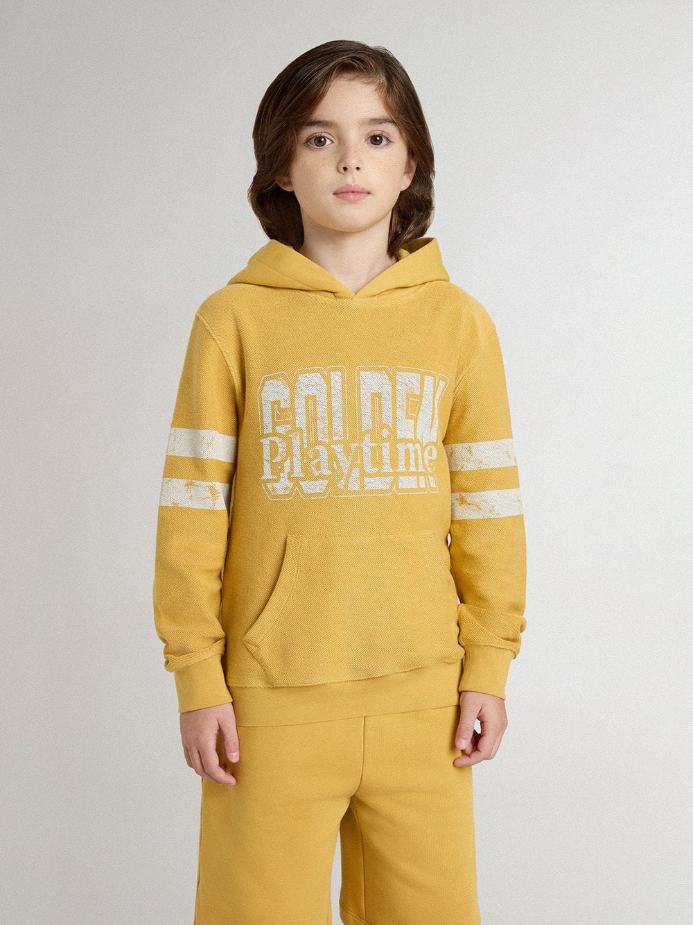 Golden Goose Kids’ yellow sweatshirt with vintage print