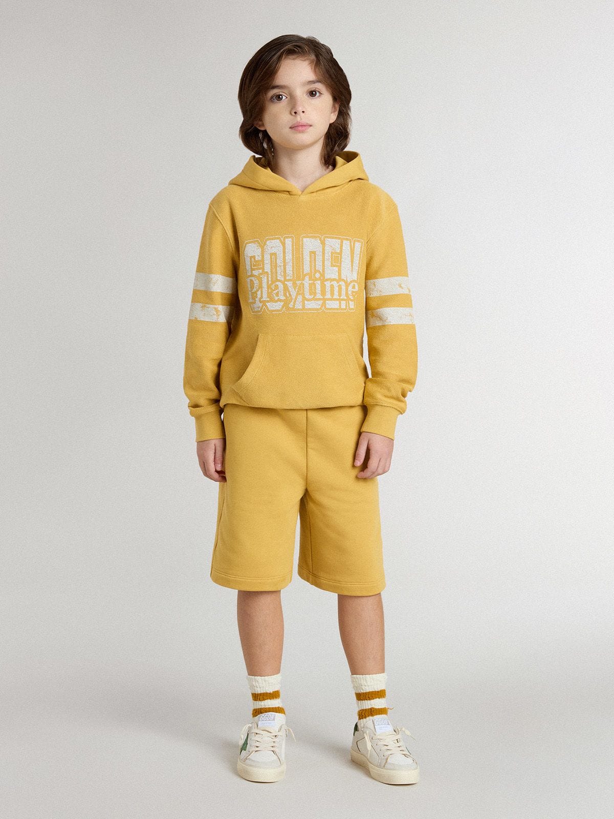 Golden Goose Kids’ yellow sweatshirt with vintage print