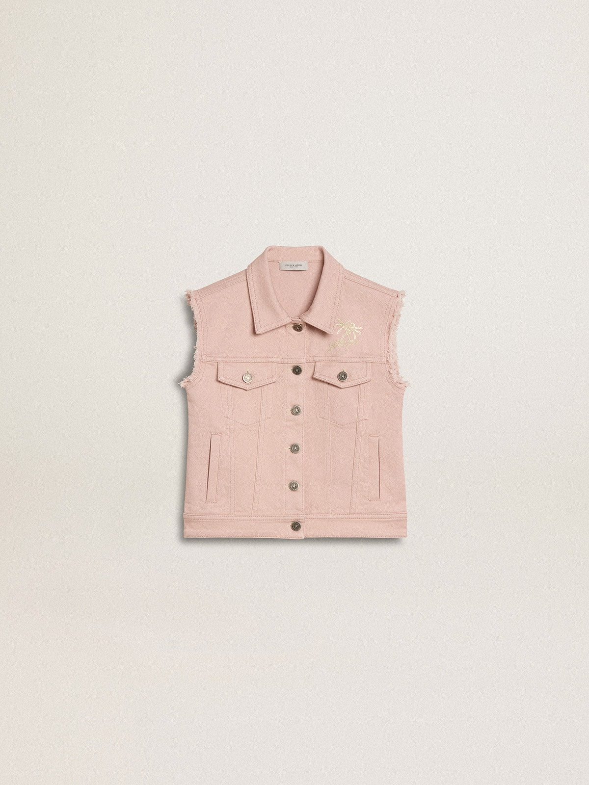 Golden Goose Girls' pink denim vest