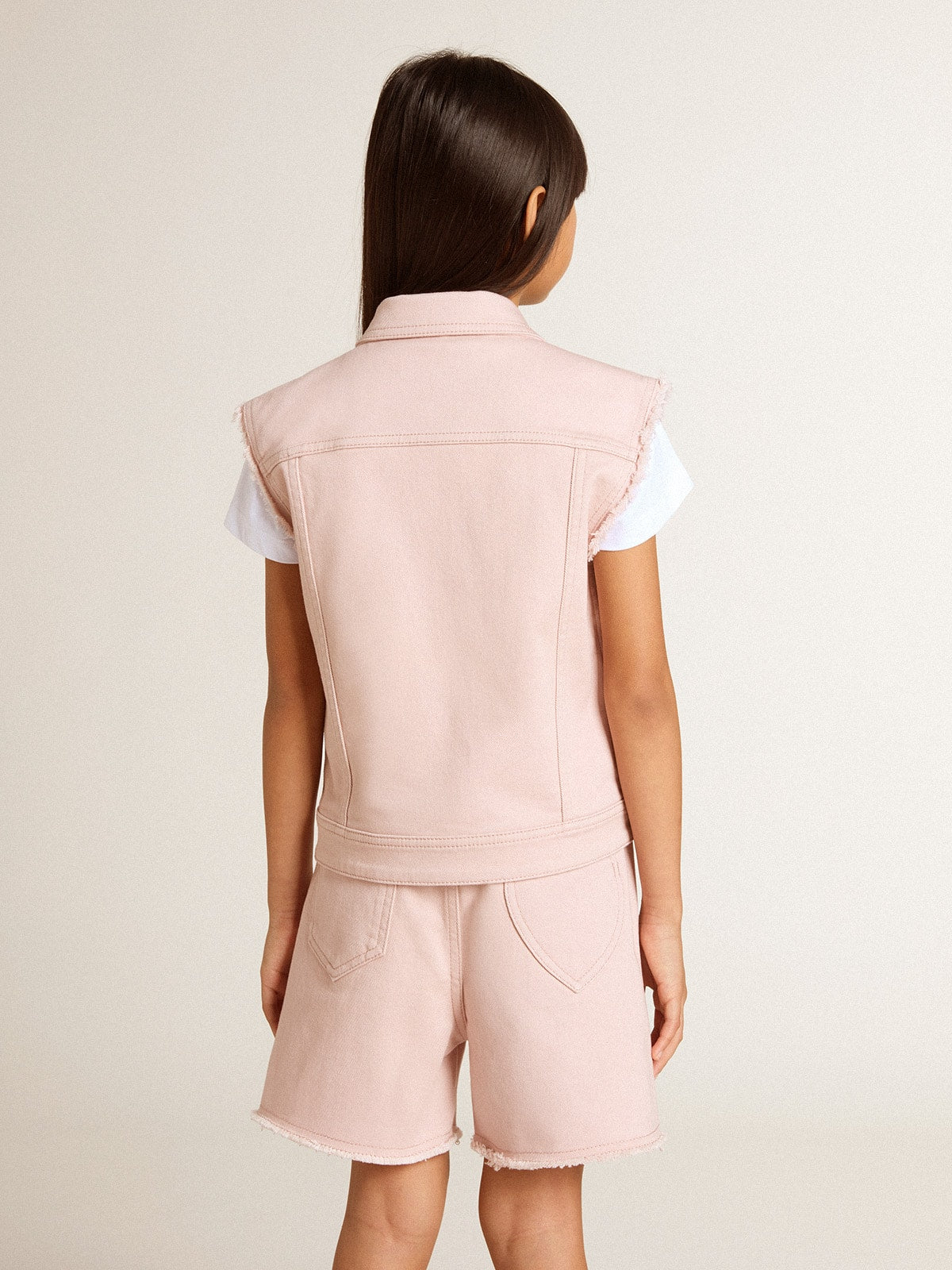 Golden Goose Girls' pink denim vest