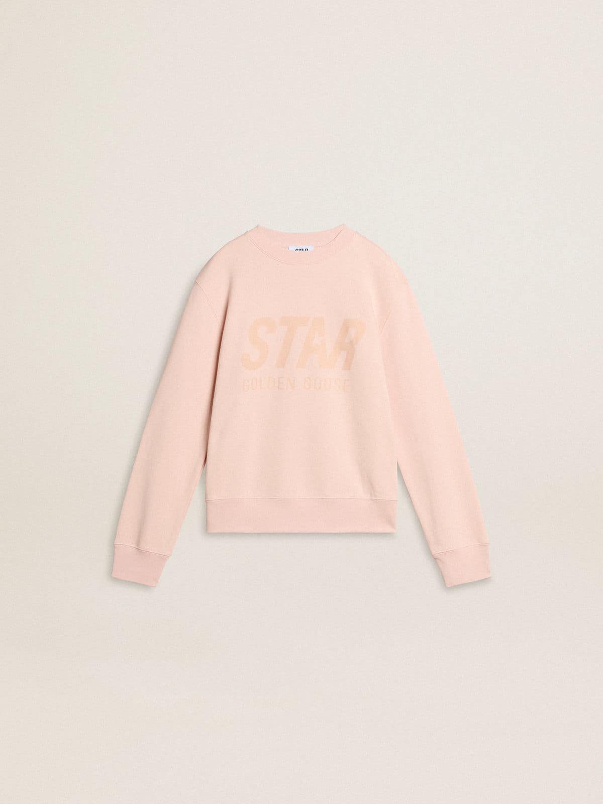 Golden Goose Girls' pink-colored sweatshirt with pink front lettering