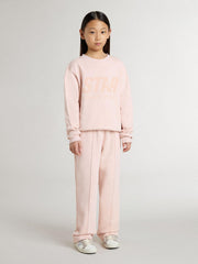 Golden Goose Girls' pink-colored sweatshirt with pink front lettering