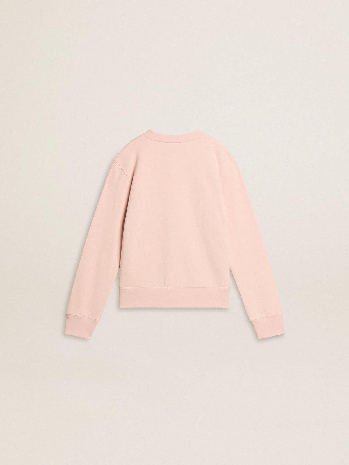 Golden Goose Girls' pink-colored sweatshirt with pink front lettering
