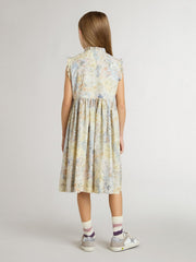 Golden Goose Girls' cotton midi dress with multicolor floral print