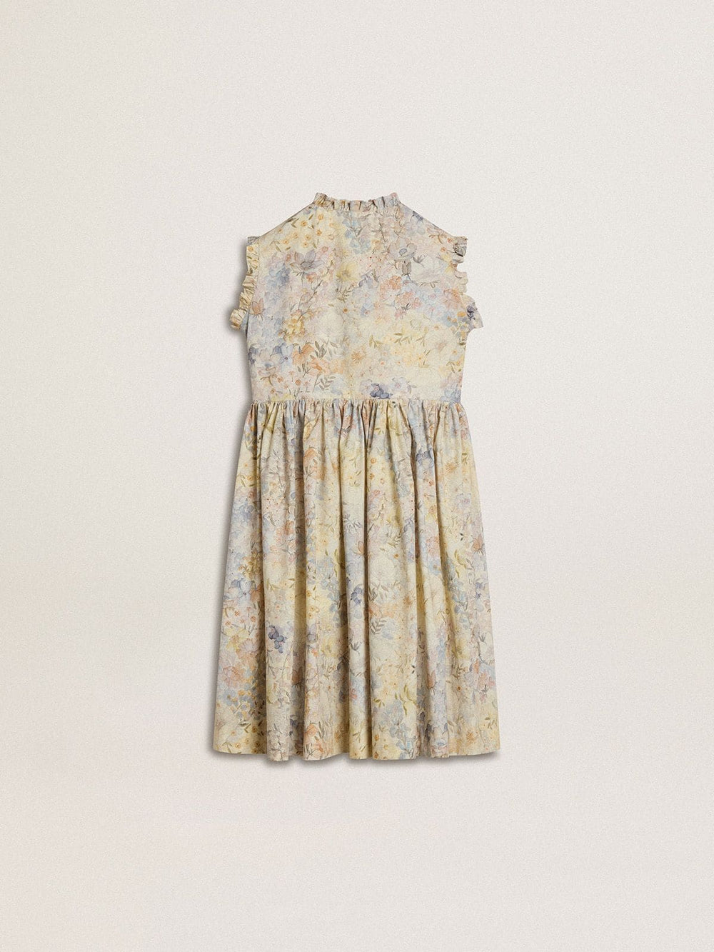 Golden Goose Girls' cotton midi dress with multicolor floral print