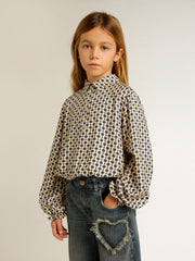 Golden Goose Girls' polo shirt with geometric print