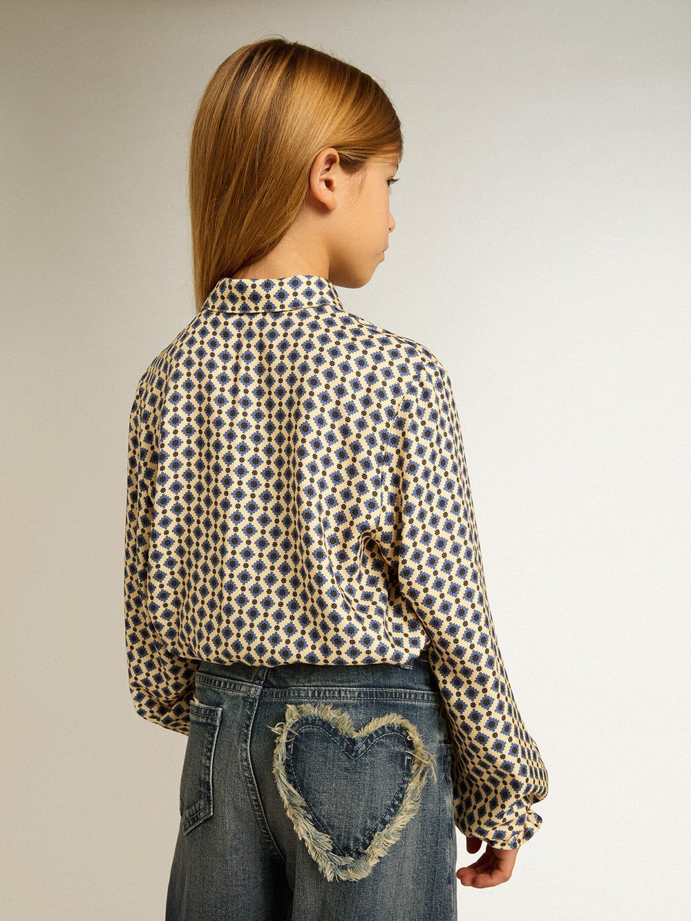 Golden Goose Girls' polo shirt with geometric print