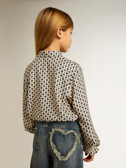 Golden Goose Girls' polo shirt with geometric print