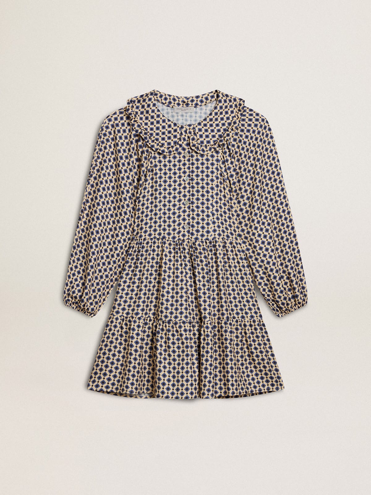 Golden Goose Girls' dress with geometric print and removable collar