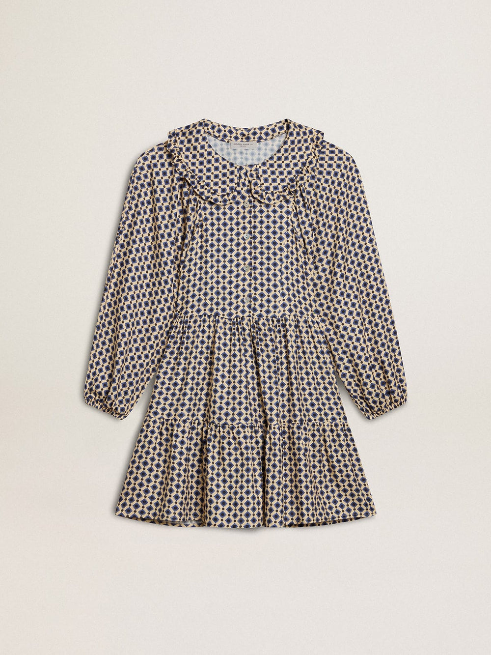 Golden Goose Girls' dress with geometric print and removable collar