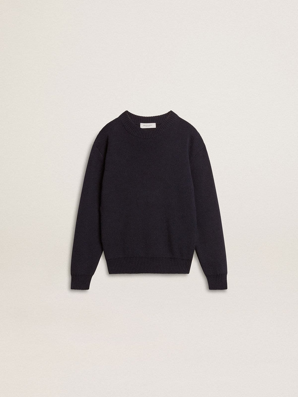 Golden Goose Boys’ blue crew-neck sweater with 'Golden' lettering on the back