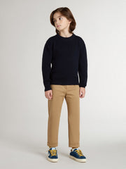 Golden Goose Boys’ blue crew-neck sweater with 'Golden' lettering on the back