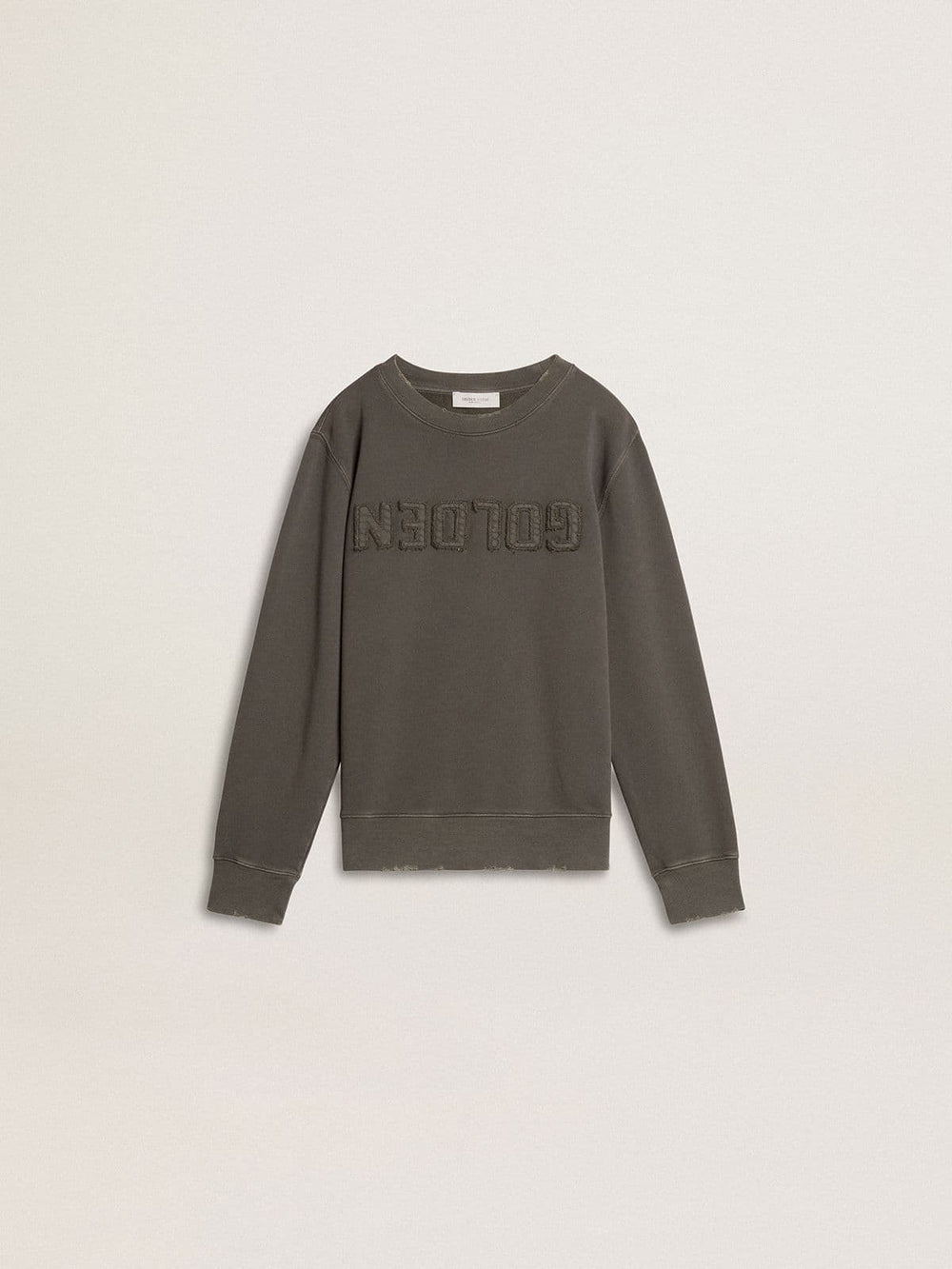 Golden Goose Kids’ gray sweatshirt with raised logo