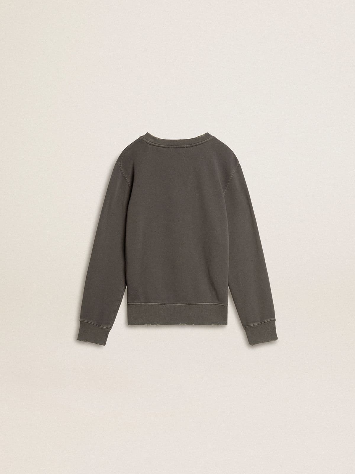 Golden Goose Kids’ gray sweatshirt with raised logo