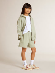 Golden Goose Light green sweatshirt with zip fastening