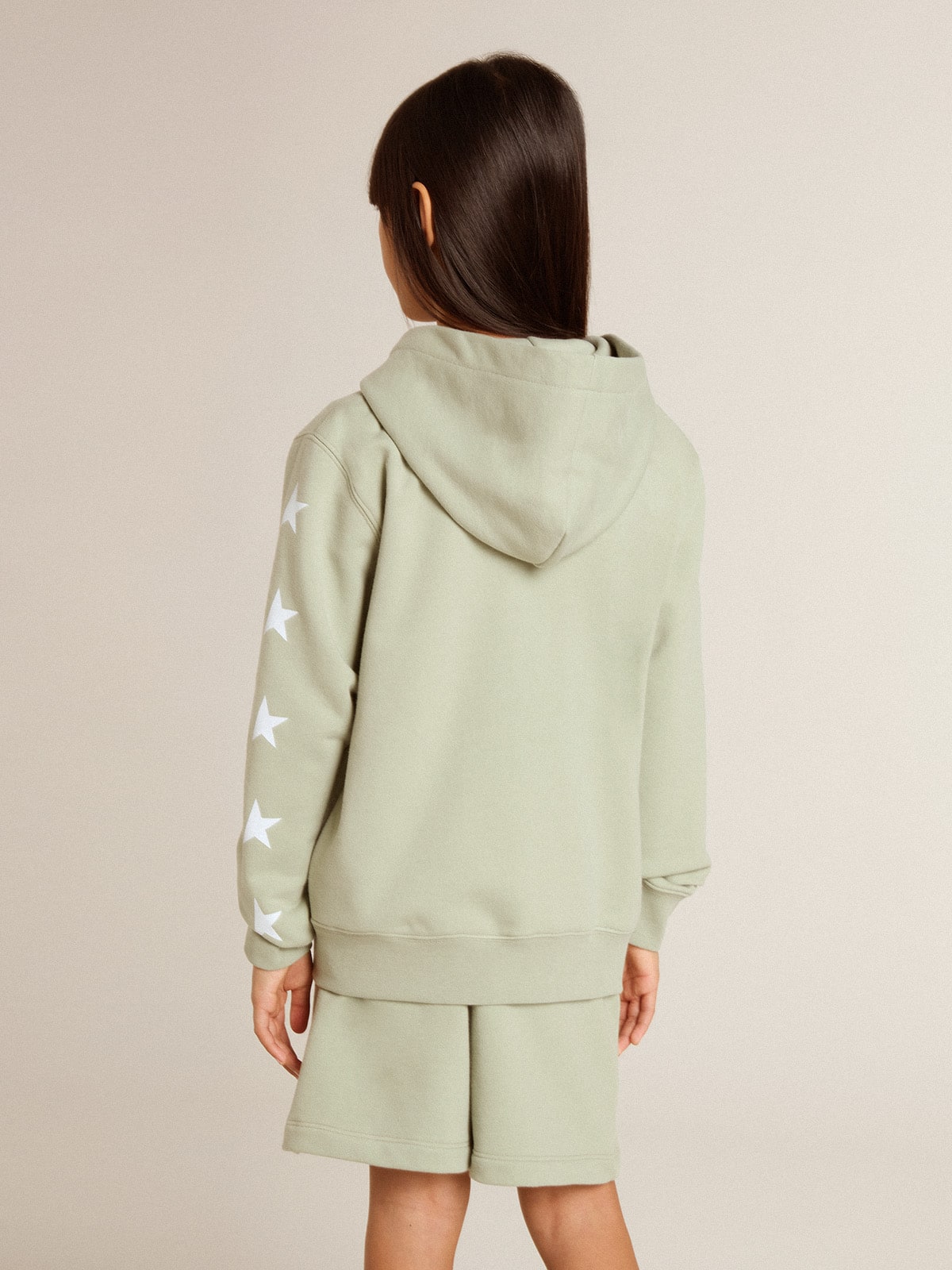 Golden Goose Light green sweatshirt with zip fastening