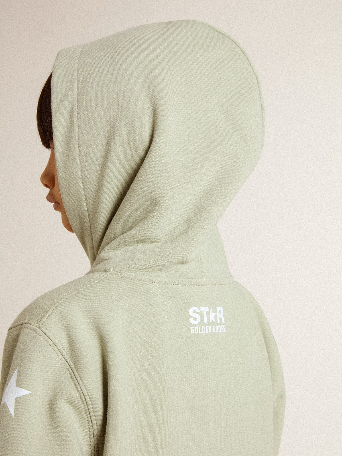 Golden Goose Light green sweatshirt with zip fastening
