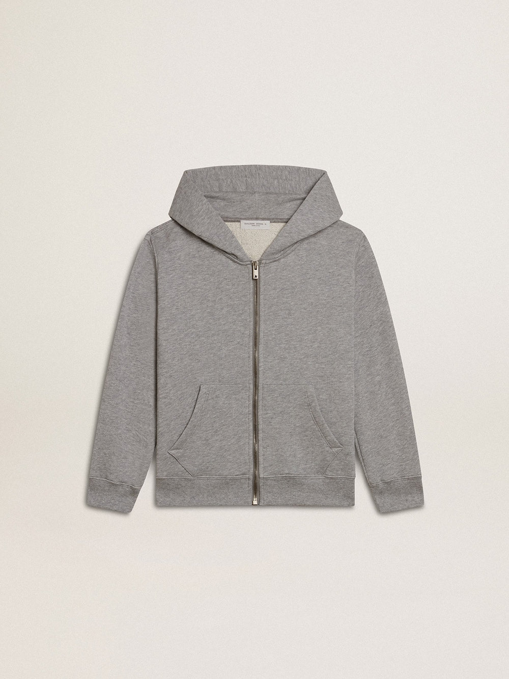 Golden Goose Gray melange hooded sweatshirt with print on the back