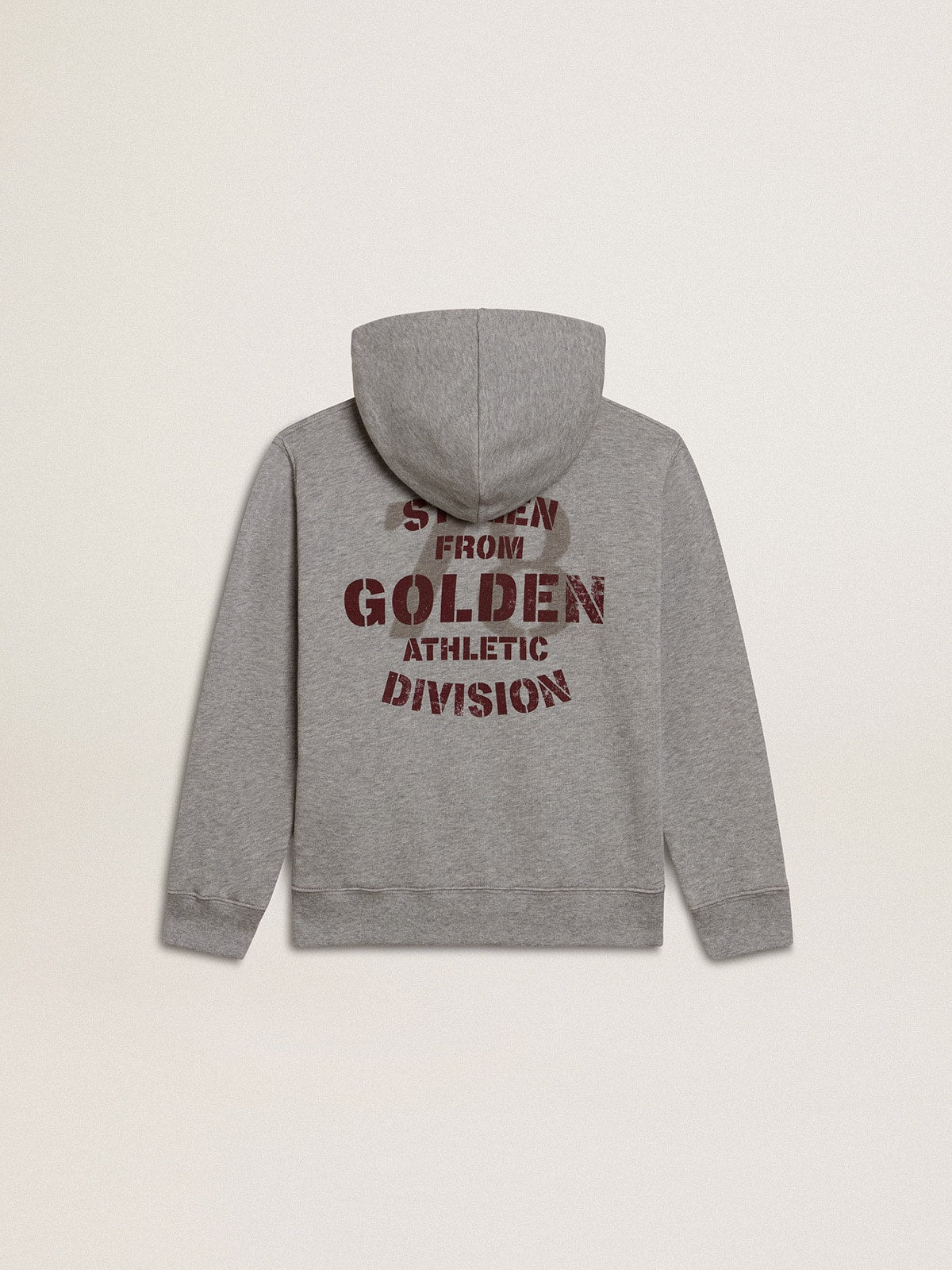 Golden Goose Gray melange hooded sweatshirt with print on the back