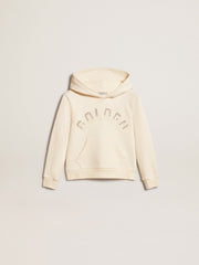 Golden Goose Hooded sweatshirt in aged white with patches