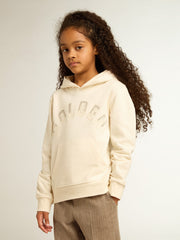 Golden Goose Hooded sweatshirt in aged white with patches