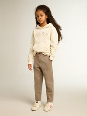 Golden Goose Hooded sweatshirt in aged white with patches