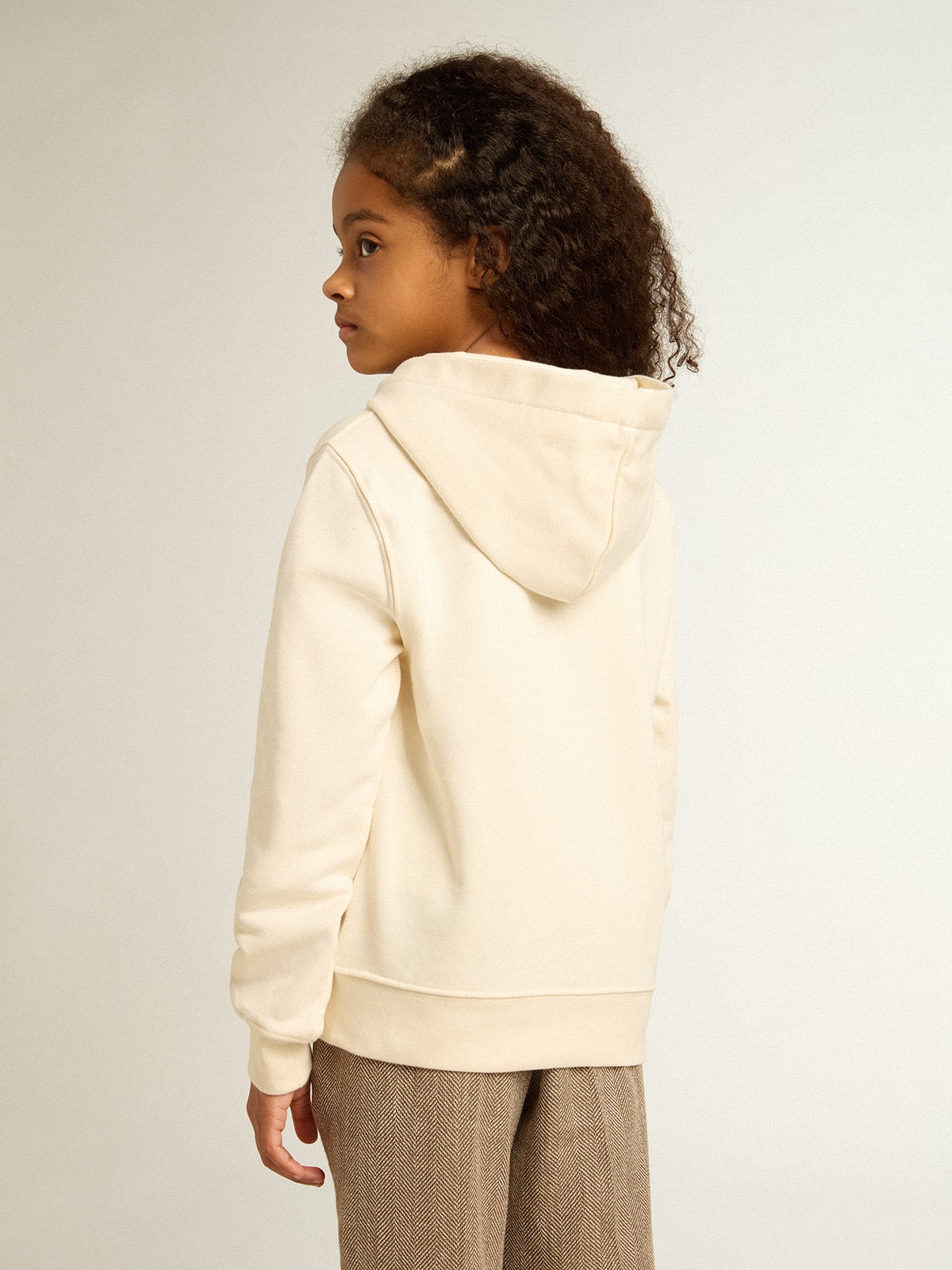 Golden Goose Hooded sweatshirt in aged white with patches