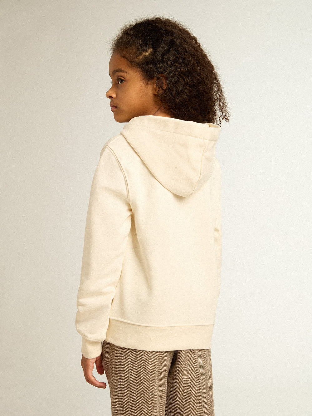 Golden Goose Hooded sweatshirt in aged white with patches