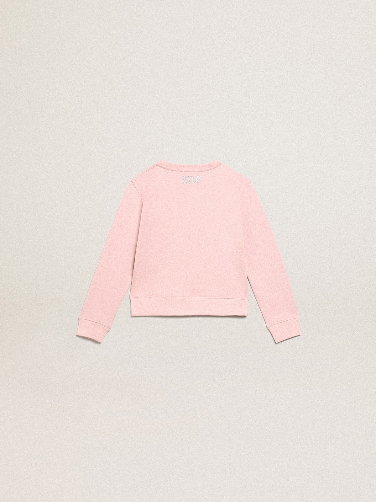 Golden Goose Pink sweatshirt with maxi star in silver glitter on the front