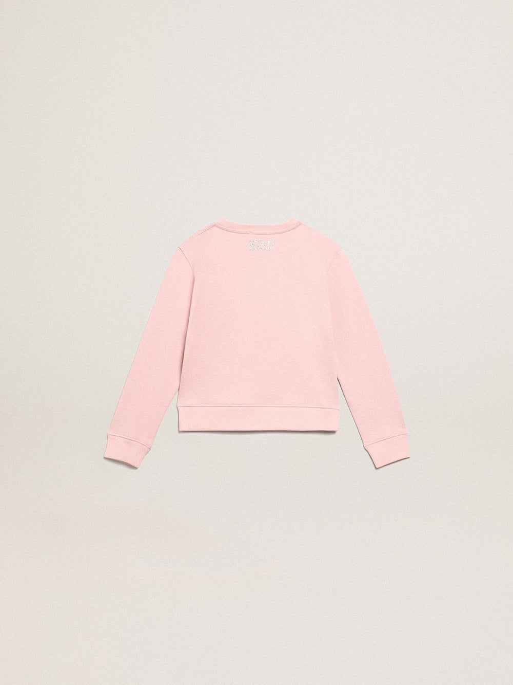 Golden Goose Pink sweatshirt with maxi star in silver glitter on the front