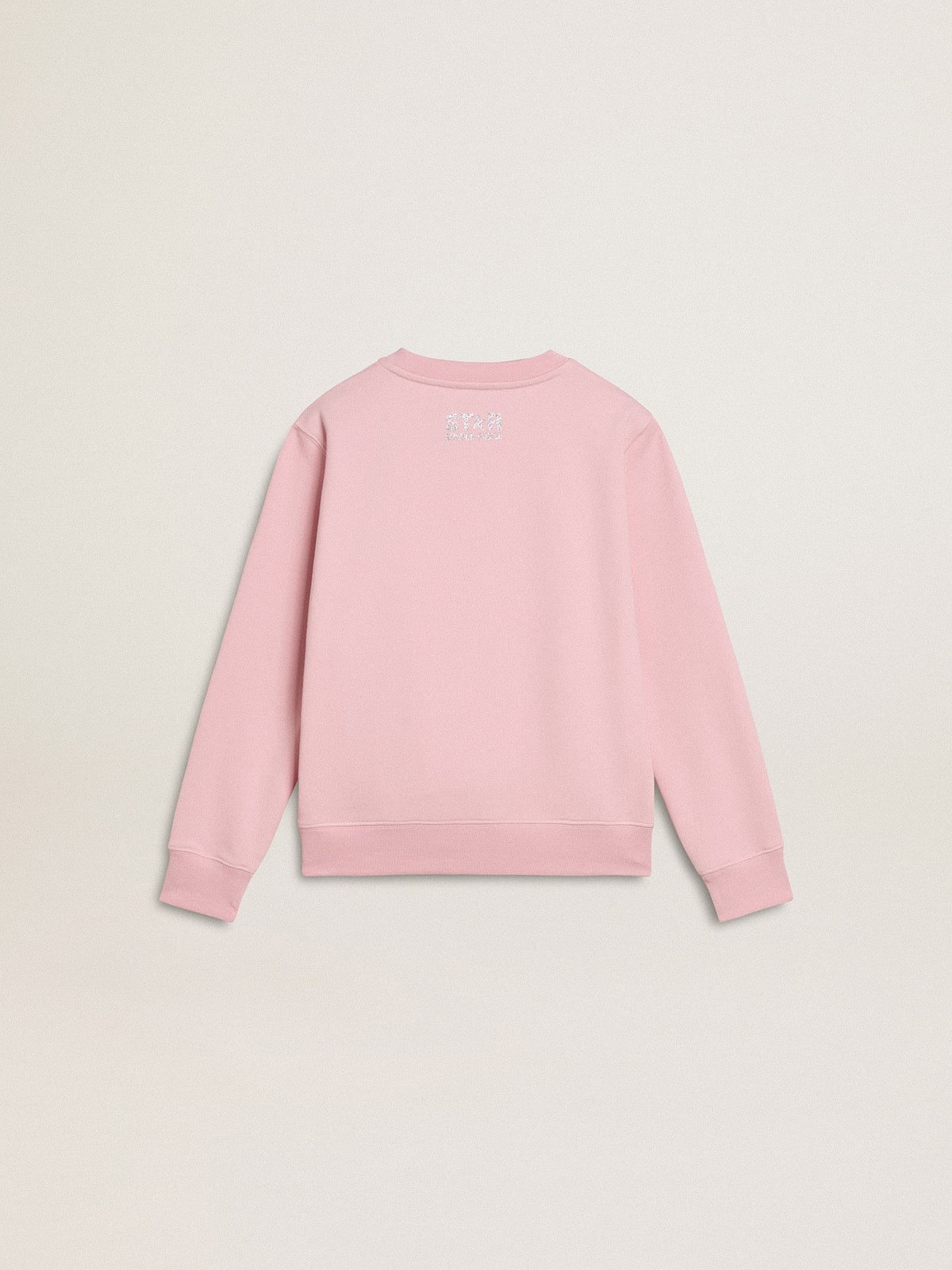 Golden Goose Pink sweatshirt with maxi star in silver glitter on the front
