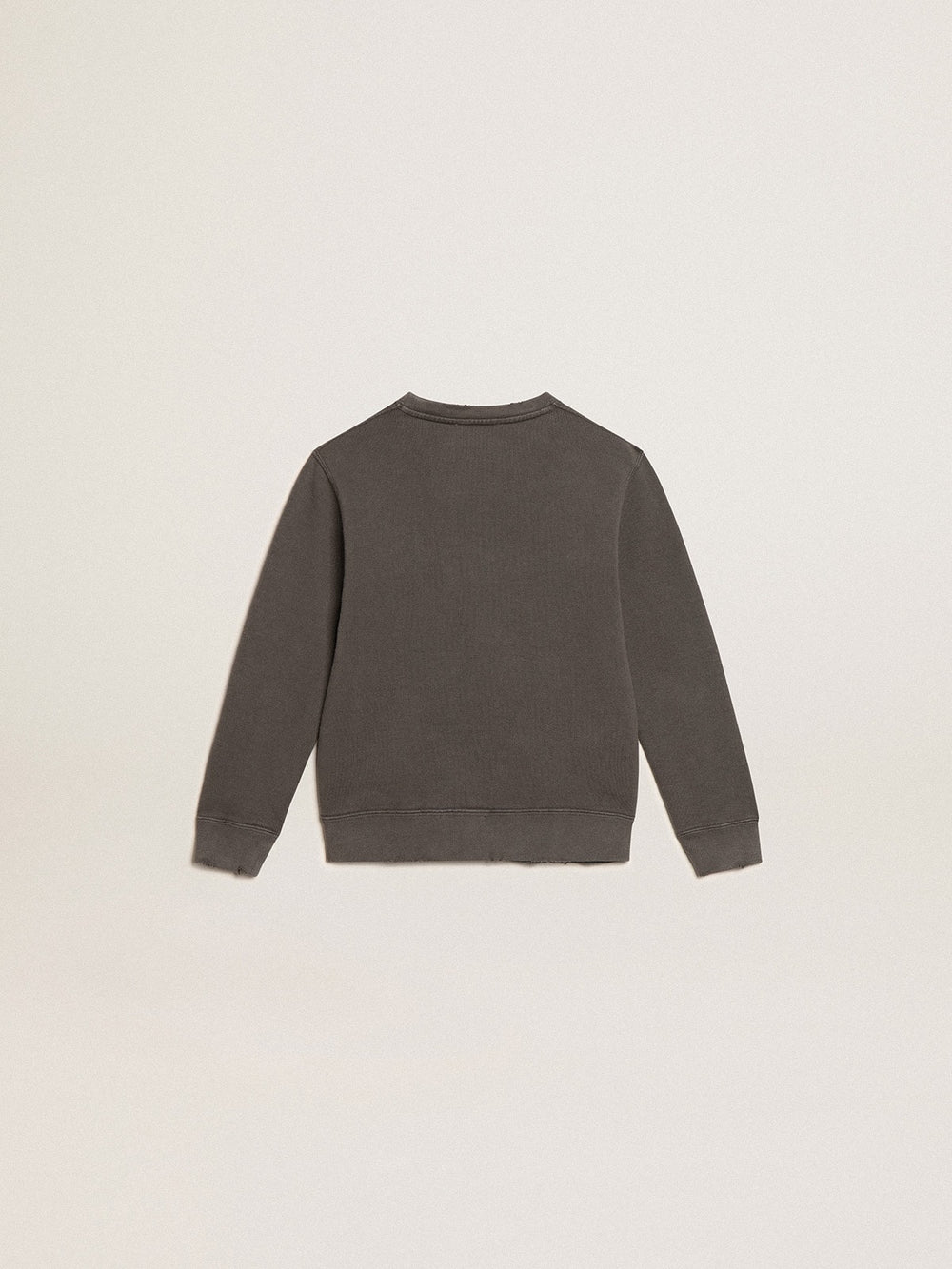 Golden Goose Distressed gray sweatshirt with crystal lettering