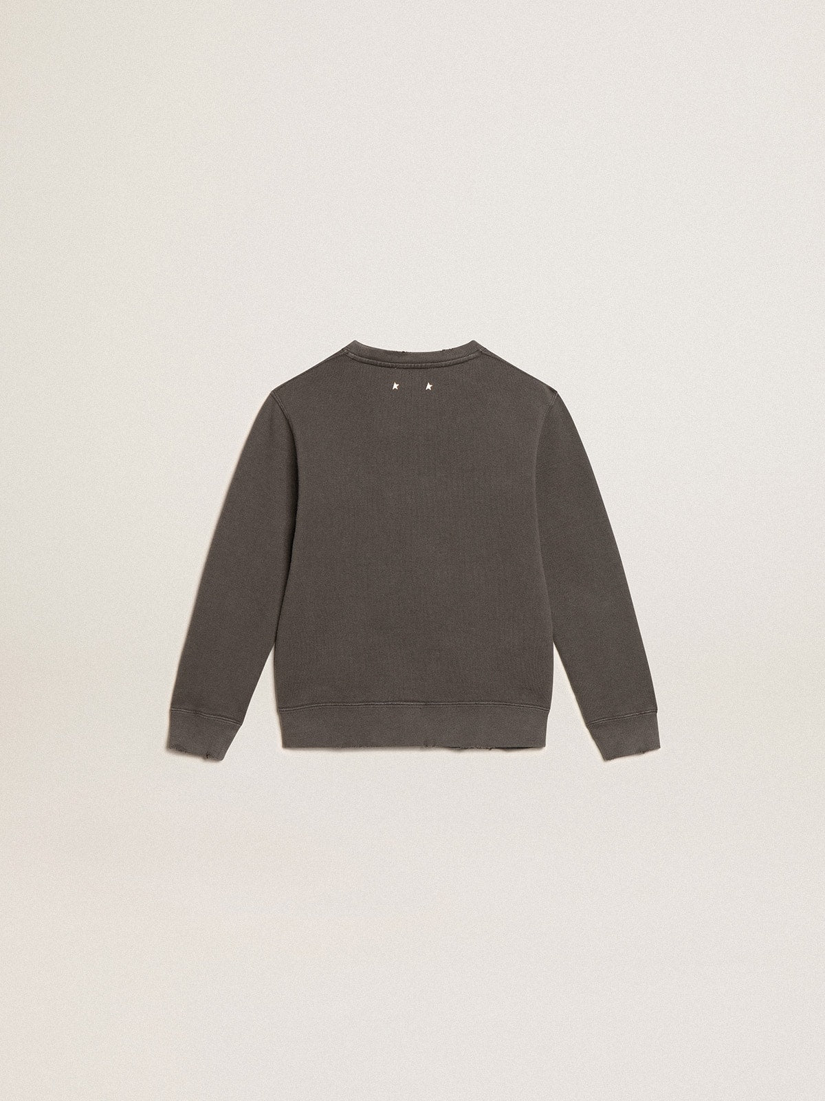 Golden Goose Distressed gray sweatshirt with crystal lettering