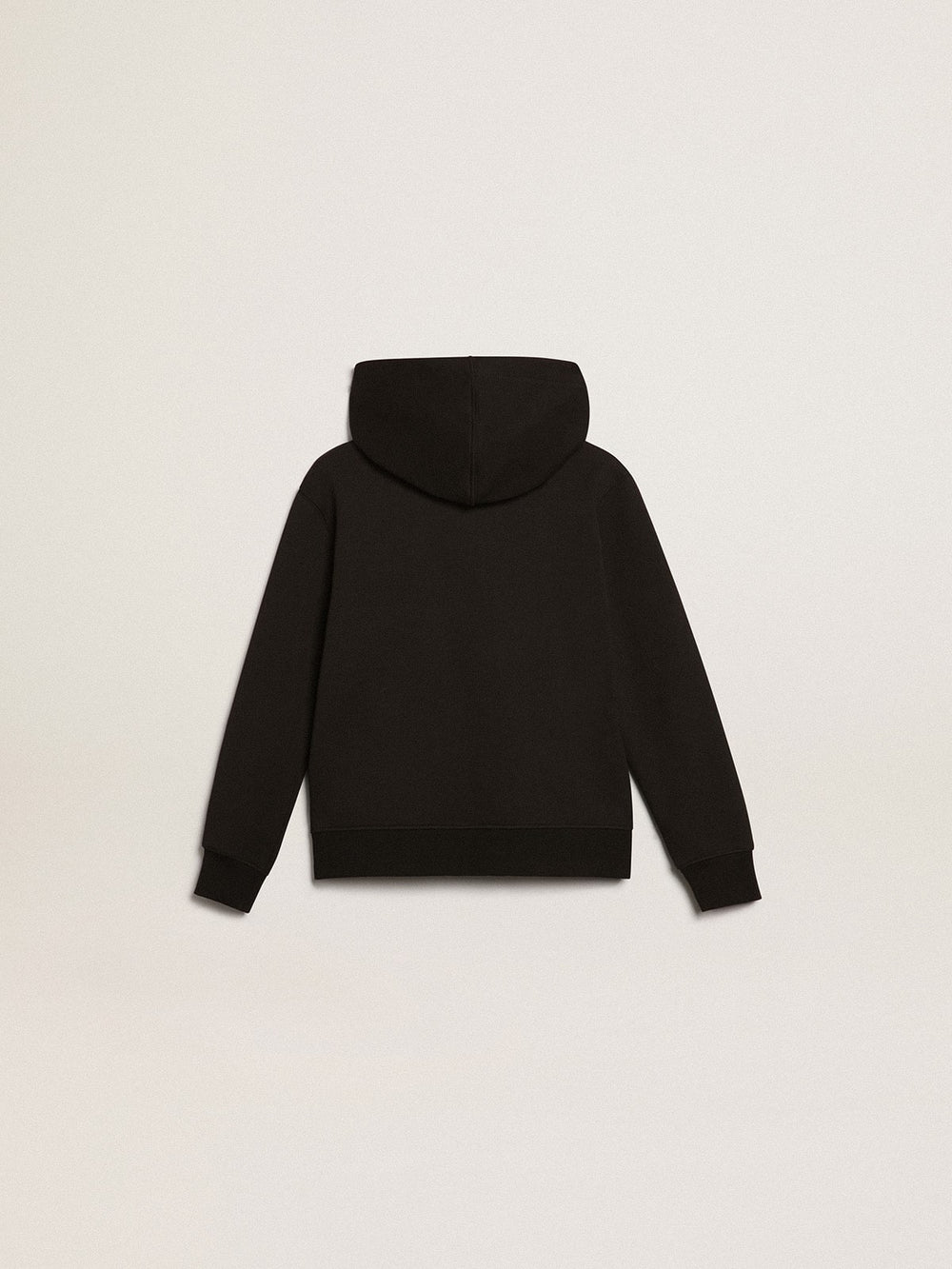 Golden Goose Black hooded sweatshirt with contrasting white star and logo