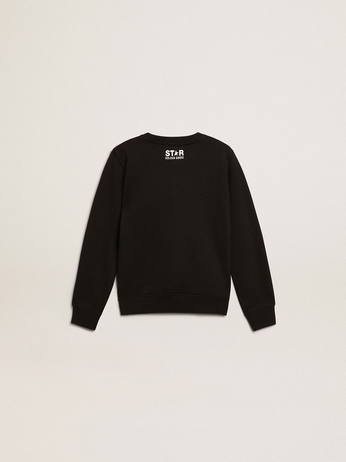 Golden Goose Boys’ black sweatshirt with white maxi star on the front