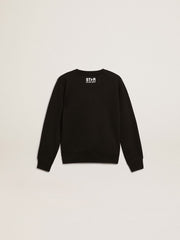 Golden Goose Boys’ black sweatshirt with white maxi star on the front