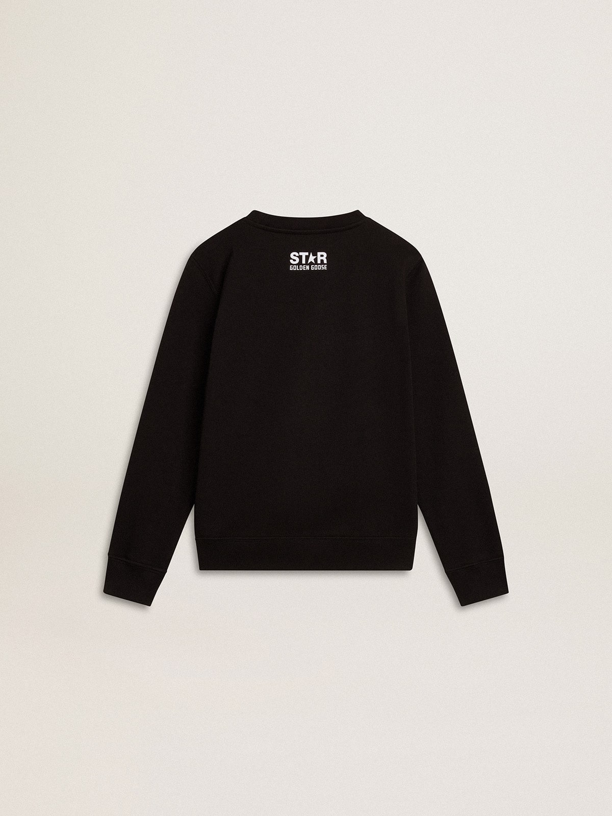 Golden Goose Boys’ black sweatshirt with white maxi star on the front