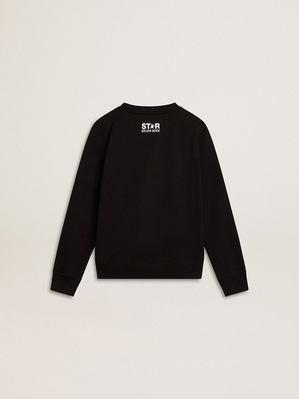 Golden Goose Boys’ black sweatshirt with white maxi star on the front