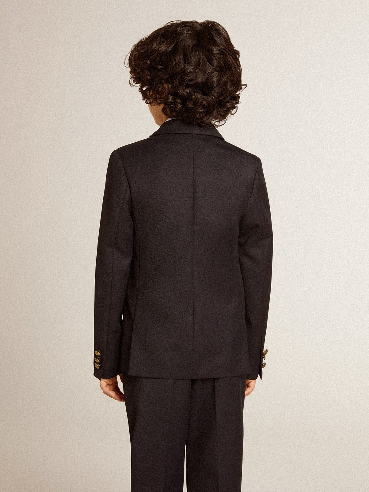 Golden Goose Boys' dark blue double-breasted blazer