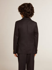 Golden Goose Boys' dark blue double-breasted blazer