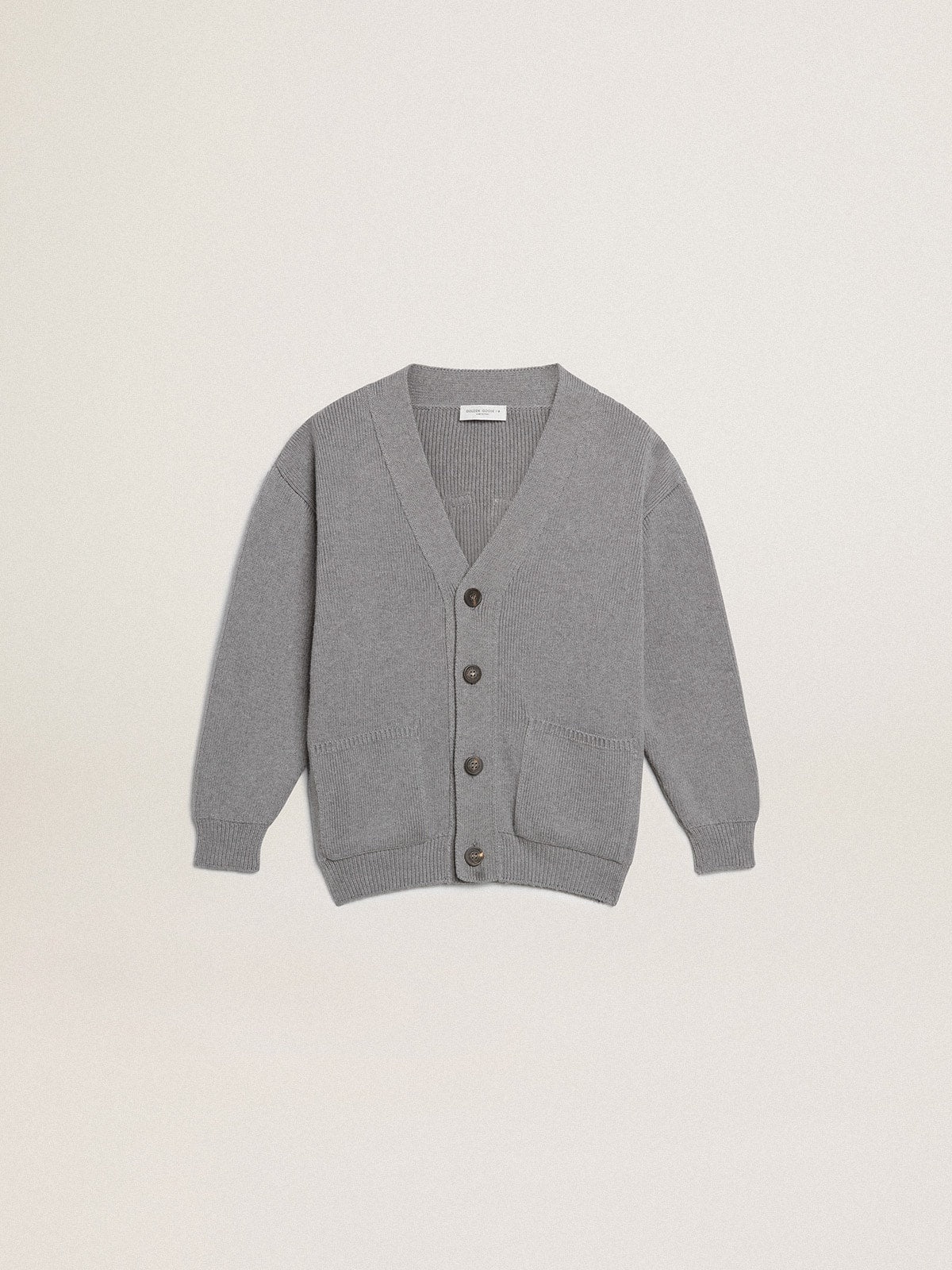 Golden Goose Gray cotton cardigan with logo on the back
