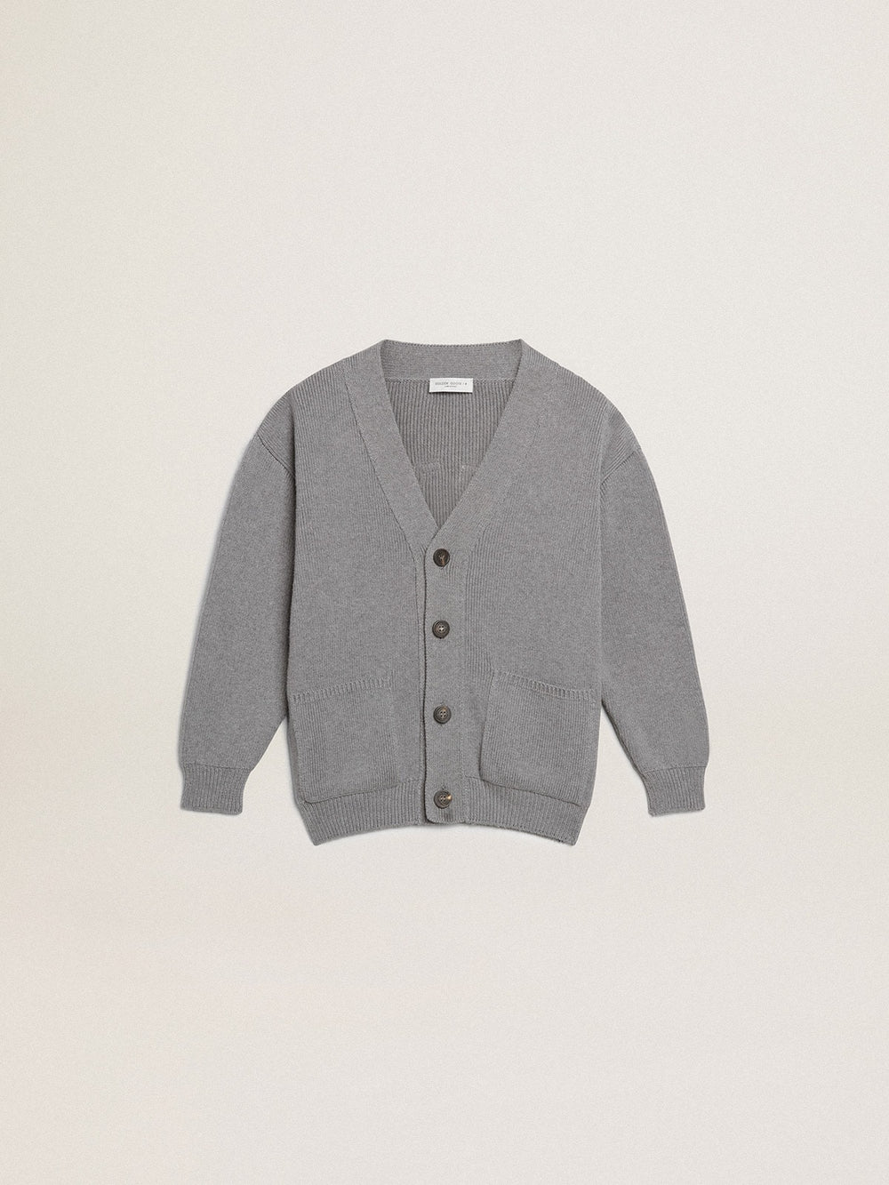 Golden Goose Gray cotton cardigan with logo on the back